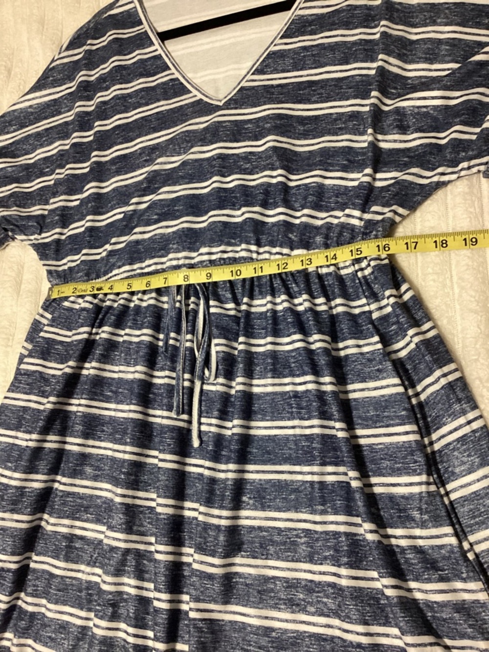BloomChic Navy and White Striped V-Neck Midi Dress, size 12, EUC - Picture 9 of 12
